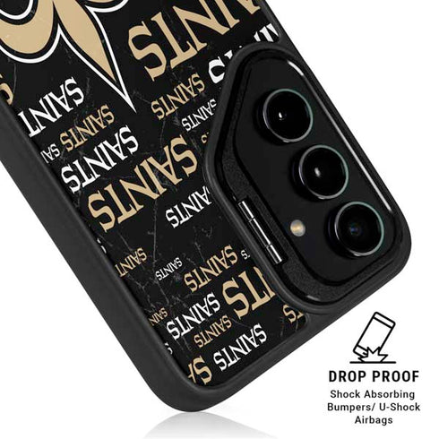 NFL New Orleans Saints Black Blast Galaxy S24 FE Kickstand Case