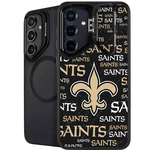 NFL New Orleans Saints Black Blast Galaxy S25 Kickstand Case