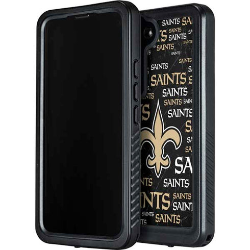 NFL New Orleans Saints Black Blast Galaxy S24 Plus Waterproof Case