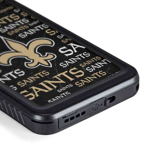 NFL New Orleans Saints Black Blast Galaxy S24 Plus Waterproof Case