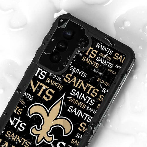 NFL New Orleans Saints Black Blast Galaxy S24 Plus Waterproof Case