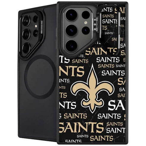 NFL New Orleans Saints Black Blast Galaxy S25 Ultra Kickstand Case