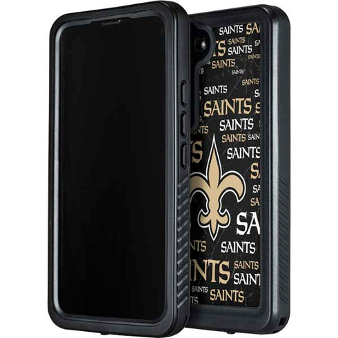 NFL New Orleans Saints Black Blast Galaxy S24 Waterproof Case