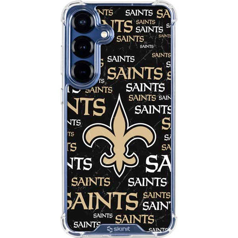 NFL New Orleans Saints Black Blast Galaxy S25 Clear Case