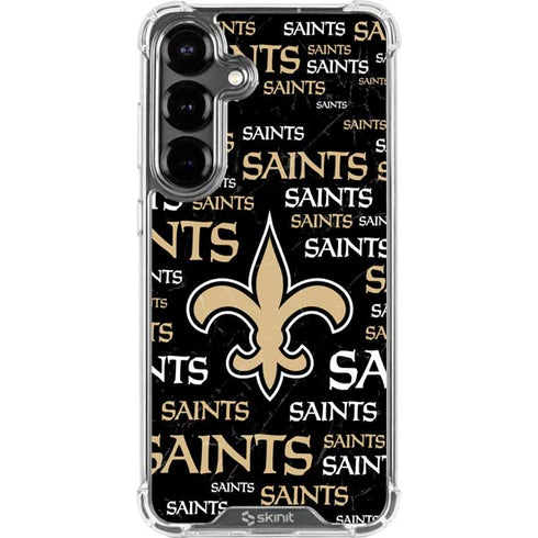NFL New Orleans Saints Black Blast Galaxy S26 Clear Case
