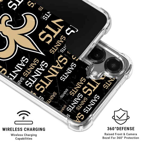 NFL New Orleans Saints Black Blast Galaxy S26 Clear Case