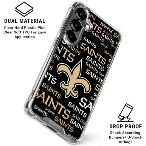 NFL New Orleans Saints Black Blast Galaxy S26 Clear Case