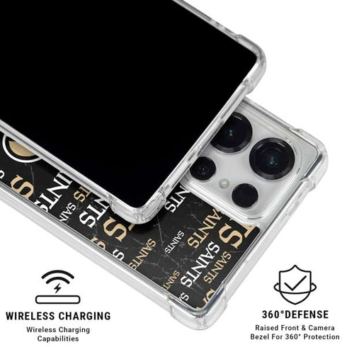 NFL New Orleans Saints Black Blast Galaxy S26 Ultra Clear Case