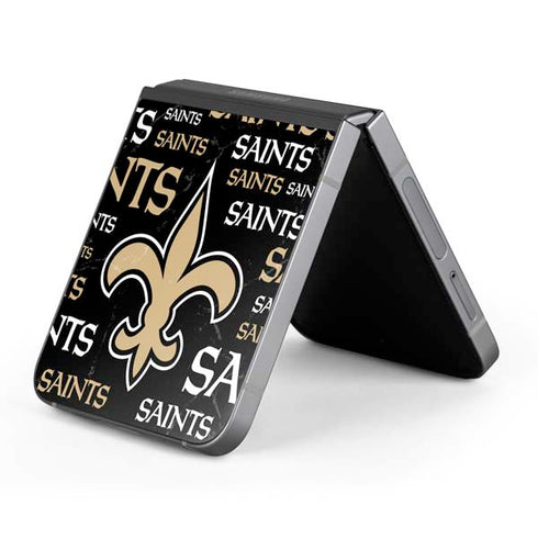 NFL New Orleans Saints Black Blast Galaxy Z Flip6 Skin