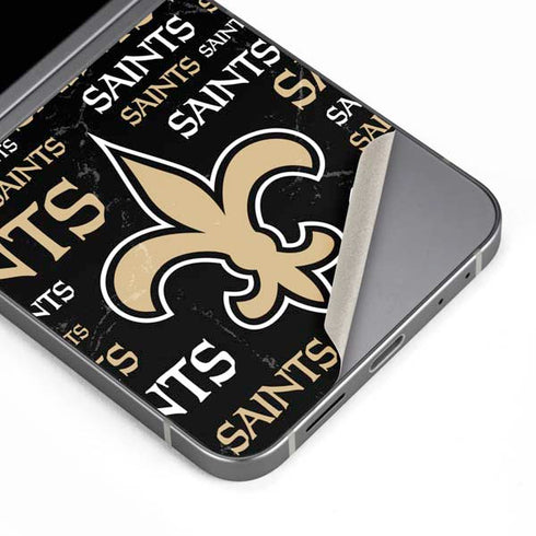 NFL New Orleans Saints Black Blast Galaxy Z Flip6 Skin
