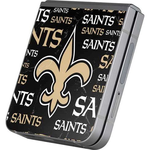 NFL New Orleans Saints Black Blast Galaxy Z Flip6 Skin