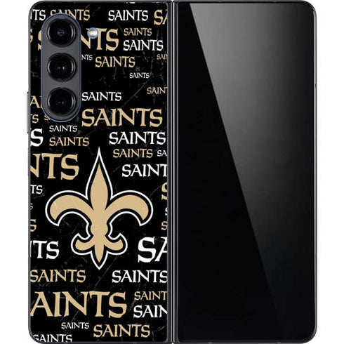 NFL New Orleans Saints Black Blast Galaxy Z Fold5 5G Skin