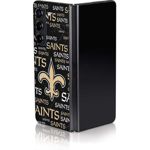 NFL New Orleans Saints Black Blast Galaxy Z Fold5 5G Skin
