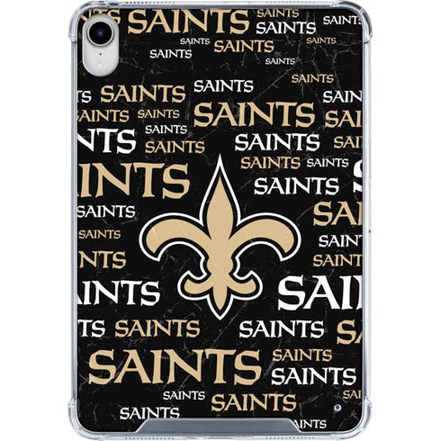 NFL New Orleans Saints Black Blast iPad 11th Gen (2025) Clear Case