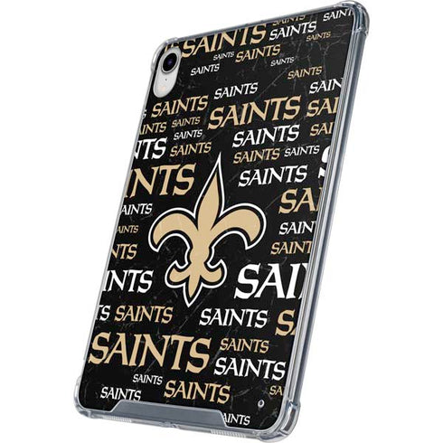 NFL New Orleans Saints Black Blast iPad 11th Gen (2025) Clear Case