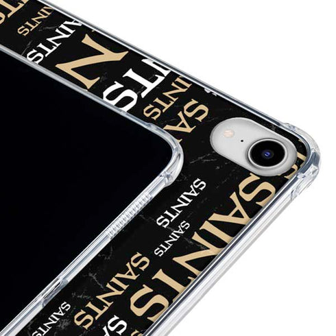 NFL New Orleans Saints Black Blast iPad 11th Gen (2025) Clear Case