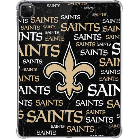 NFL New Orleans Saints Black Blast iPad Pro 11in (2024) Clear Case