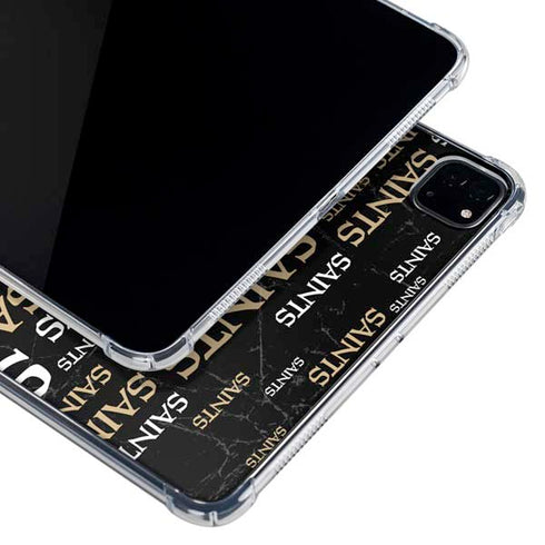 NFL New Orleans Saints Black Blast iPad Pro 11in (2024) Clear Case