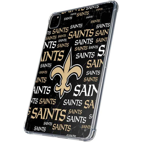 NFL New Orleans Saints Black Blast iPad Pro 11in (2024) Clear Case