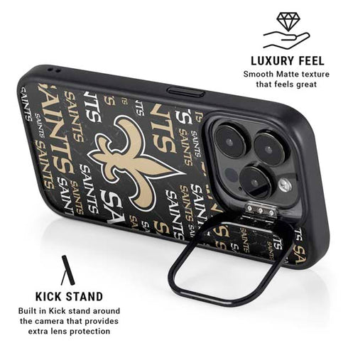 NFL New Orleans Saints Black Blast iPhone 13 Pro Kickstand Case