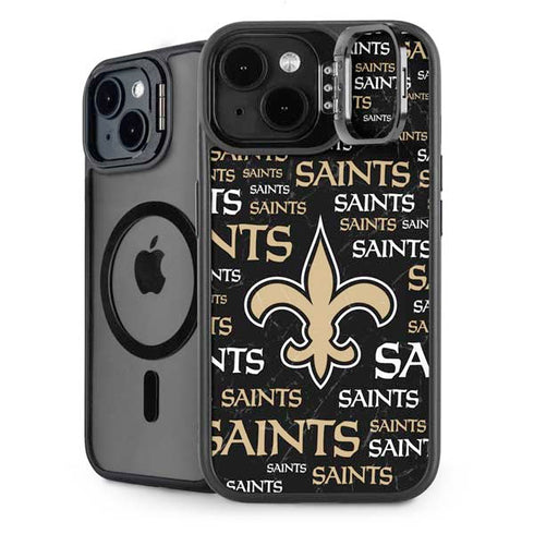 NFL New Orleans Saints Black Blast iPhone 14 Kickstand Case