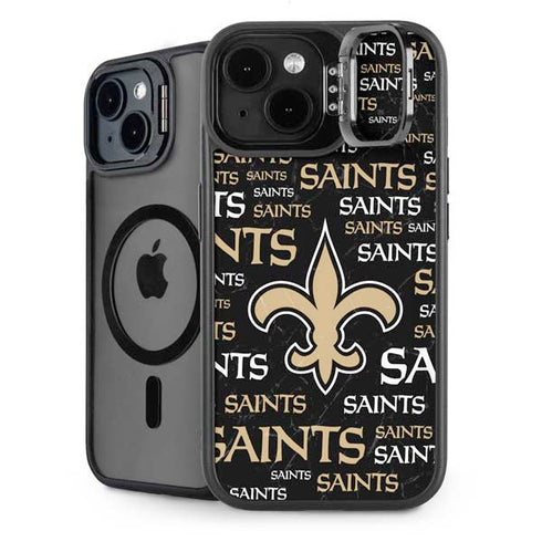 NFL New Orleans Saints Black Blast iPhone 15 Kickstand Case