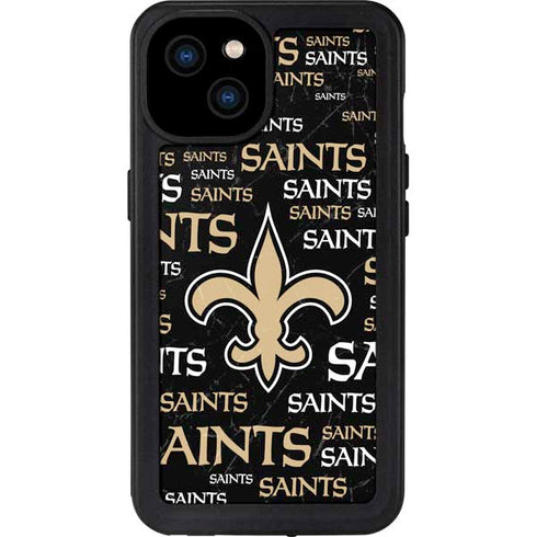 NFL New Orleans Saints Black Blast iPhone 15 Plus Waterproof Case