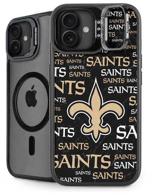 NFL New Orleans Saints Black Blast iPhone 16 Kickstand Case