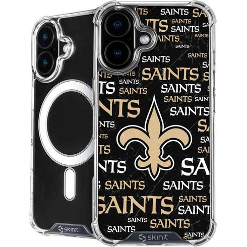 NFL New Orleans Saints Black Blast iPhone 16 MagSafe Case
