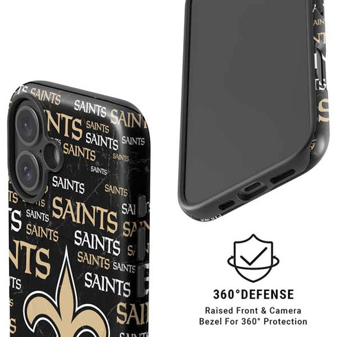 NFL New Orleans Saints Black Blast iPhone 16 Magsafe Impact Case