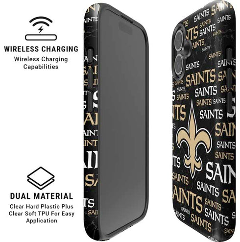 NFL New Orleans Saints Black Blast iPhone 16 Magsafe Impact Case