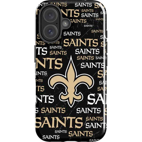 NFL New Orleans Saints Black Blast iPhone 16 Plus Impact Case