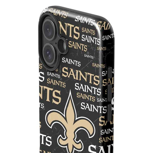 NFL New Orleans Saints Black Blast iPhone 16 Plus Impact Case