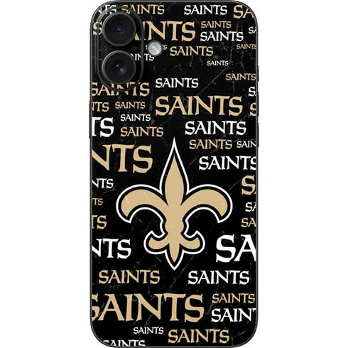 NFL New Orleans Saints Black Blast iPhone 16 Plus Skin