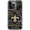 NFL New Orleans Saints Black Blast iPhone 16 Pro Clear Case