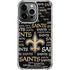 NFL New Orleans Saints Black Blast iPhone 16 Pro Clear Case