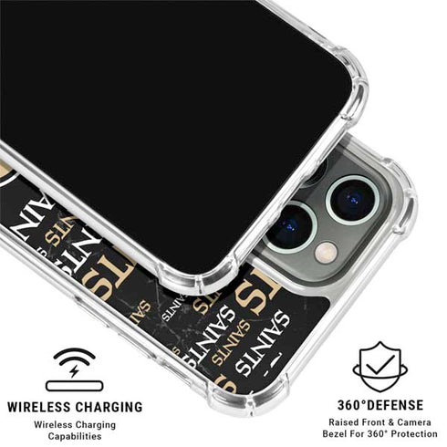 NFL New Orleans Saints Black Blast iPhone 16 Pro Clear Case