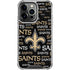 NFL New Orleans Saints Black Blast iPhone 16 Pro Max Clear Case