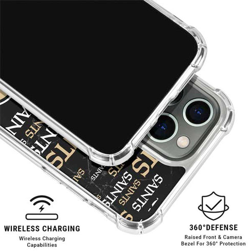 NFL New Orleans Saints Black Blast iPhone 16 Pro Max Clear Case
