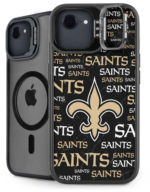 NFL New Orleans Saints Black Blast iPhone 16e Kickstand Case