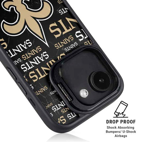 NFL New Orleans Saints Black Blast iPhone 16e Kickstand Case