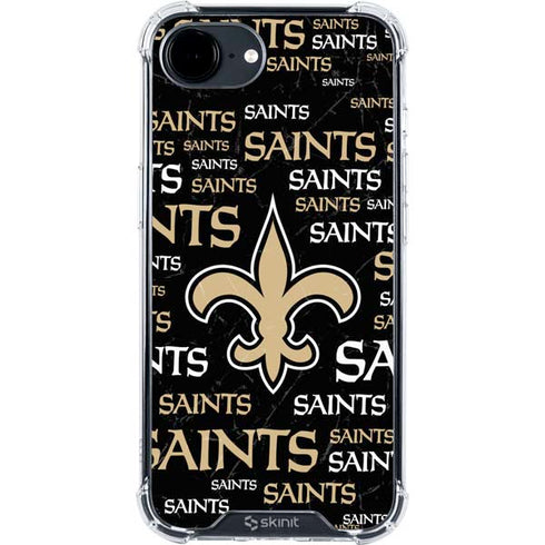 NFL New Orleans Saints Black Blast iPhone 16e Clear Case