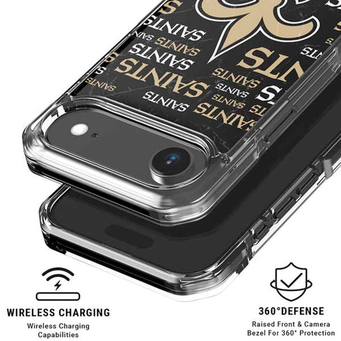 NFL New Orleans Saints Black Blast iPhone 17 Air Clear Case