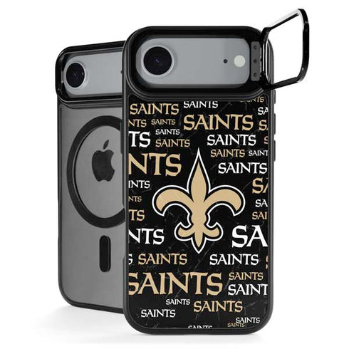 NFL New Orleans Saints Black Blast iPhone 17 Air Kickstand Case