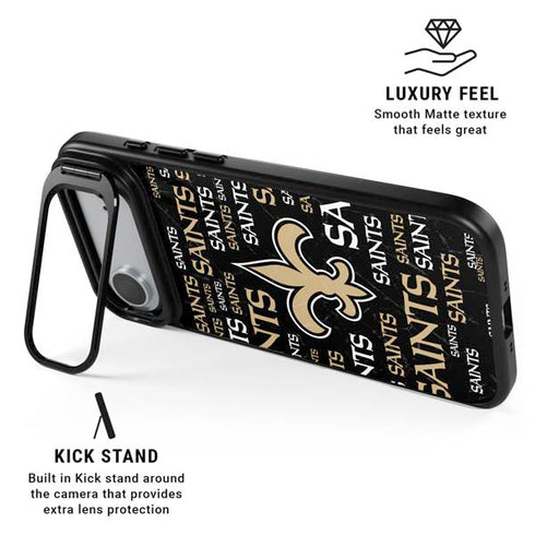 NFL New Orleans Saints Black Blast iPhone 17 Air Kickstand Case