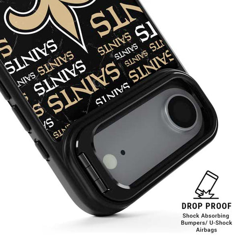 NFL New Orleans Saints Black Blast iPhone 17 Air Kickstand Case