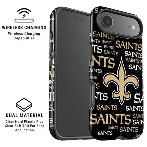 NFL New Orleans Saints Black Blast iPhone 17 Air Magsafe Impact Case