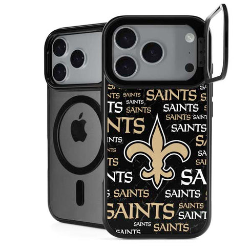 NFL New Orleans Saints Black Blast iPhone 17 Pro Max Kickstand Case
