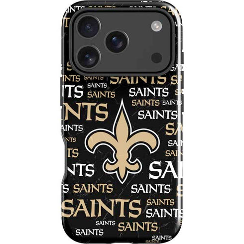 NFL New Orleans Saints Black Blast iPhone 18 Pro Impact Case