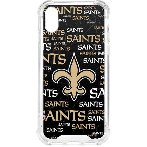 NFL New Orleans Saints Black Blast iPhone XS Clear Case